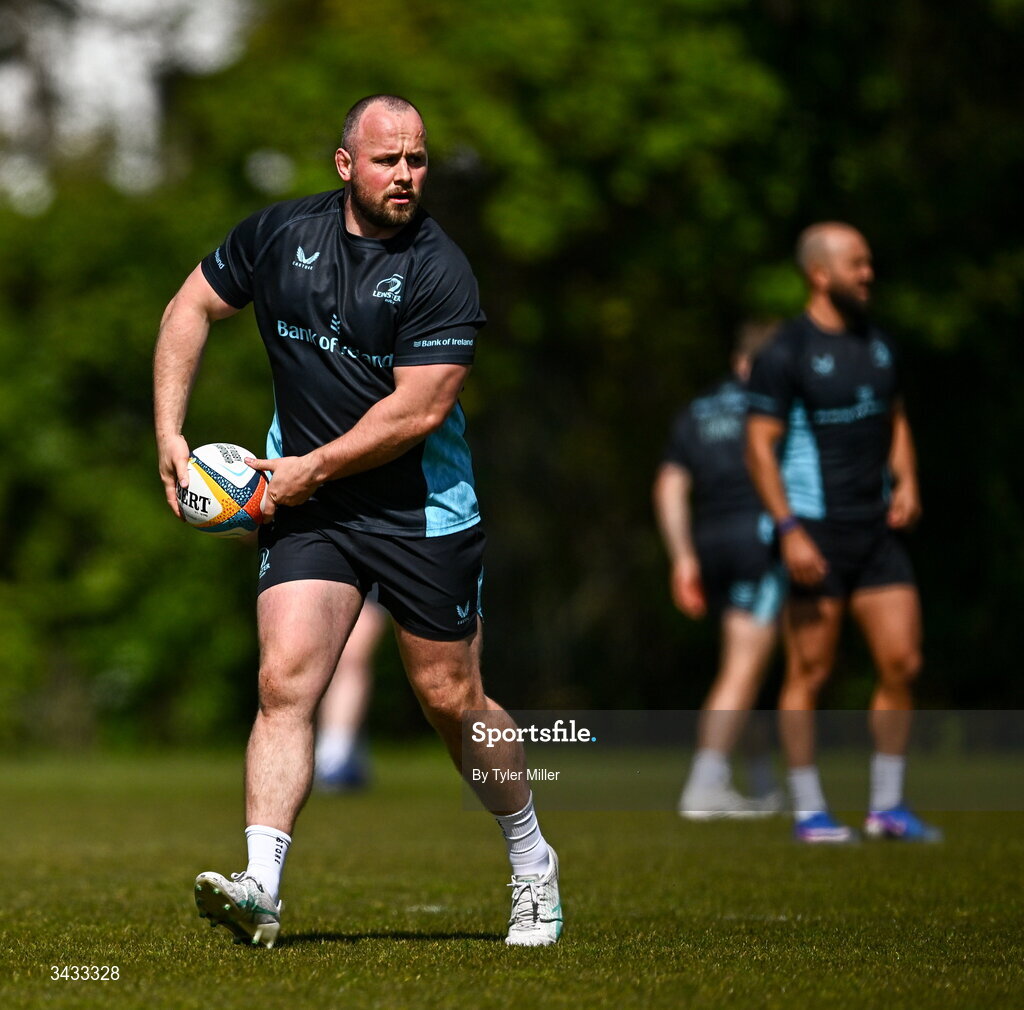 20 April 2026; Ed Byrne during a Leinster Rugby squad training session at Rosemount in UCD, Dublin. Photo by Tyler Miller/Sportsfile