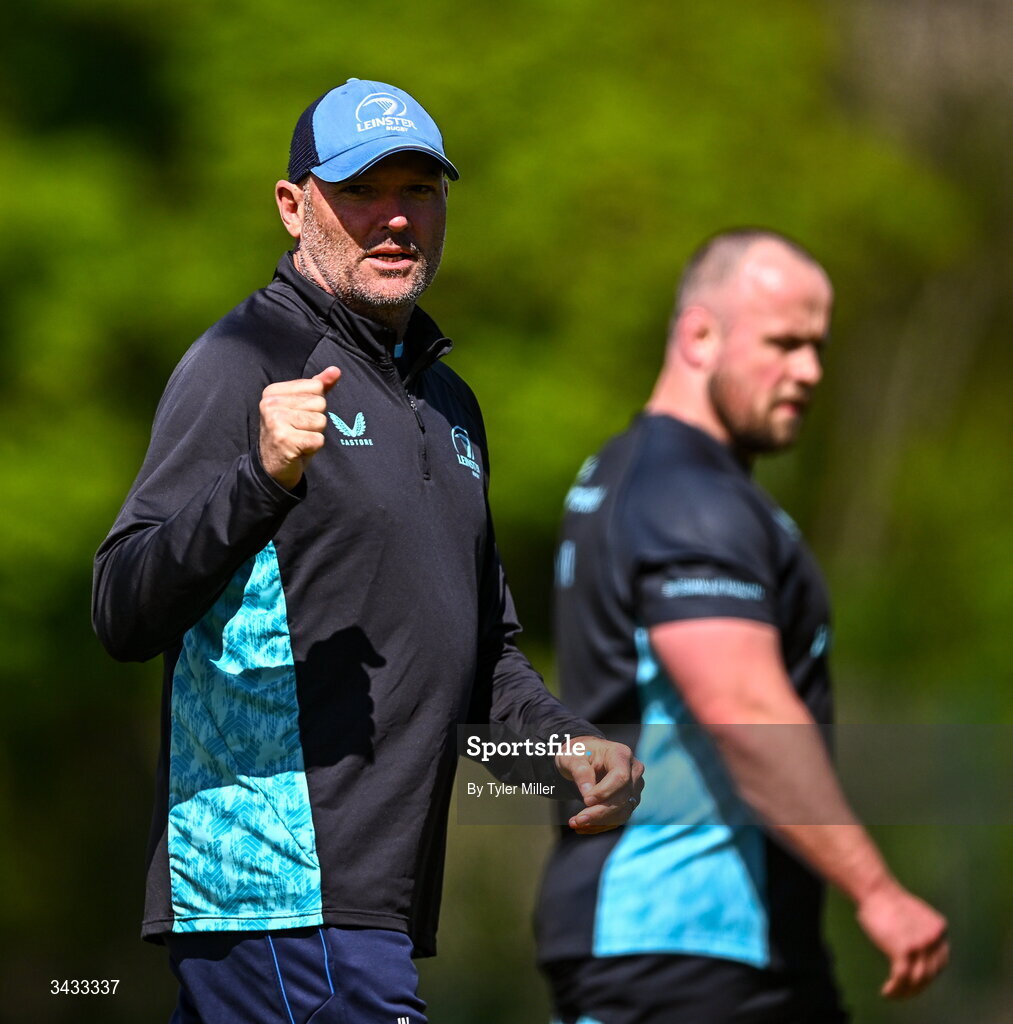 20 April 2026; Senior coach Jacques Nienaber during a Leinster Rugby squad training session at Rosemount in UCD, Dublin. Photo by Tyler Miller/Sportsfile