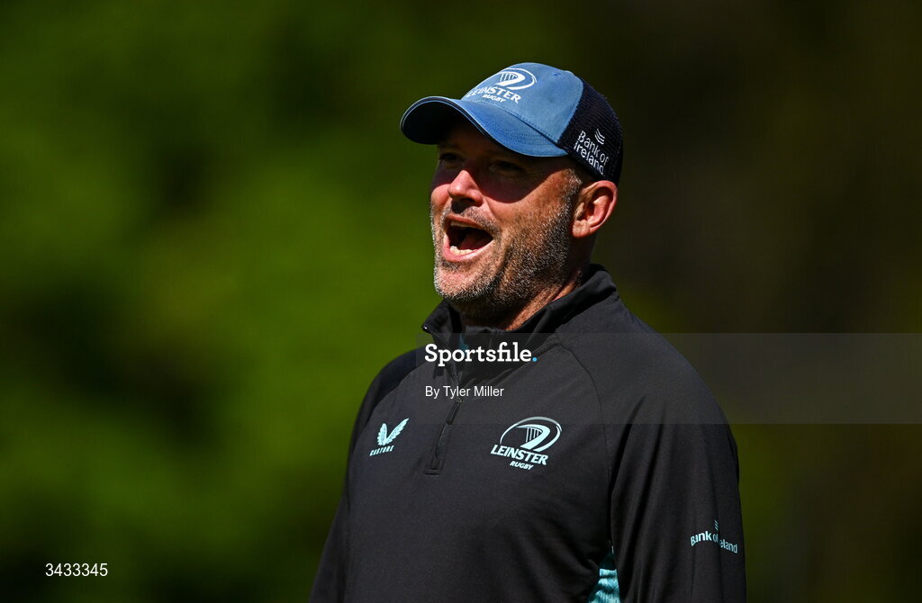 20 April 2026; Senior coach Jacques Nienaber, during a Leinster Rugby squad training session at Rosemount in UCD, Dublin. Photo by Tyler Miller/Sportsfile