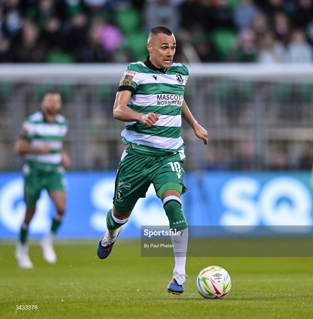 17 April 2026; Graham Burke of Shamrock Rovers during the SSE Airtricity Men's Premier Division match between Shamrock Rovers and Bohemians at Tallaght Stadium in Dublin. Photo by Paul Phelan/Sportsfile