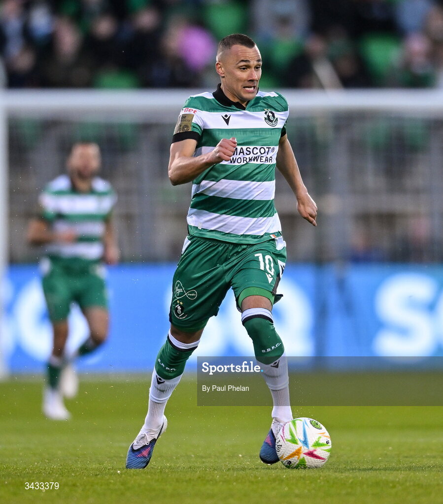 17 April 2026; Graham Burke of Shamrock Rovers during the SSE Airtricity Men's Premier Division match between Shamrock Rovers and Bohemians at Tallaght Stadium in Dublin. Photo by Paul Phelan/Sportsfile