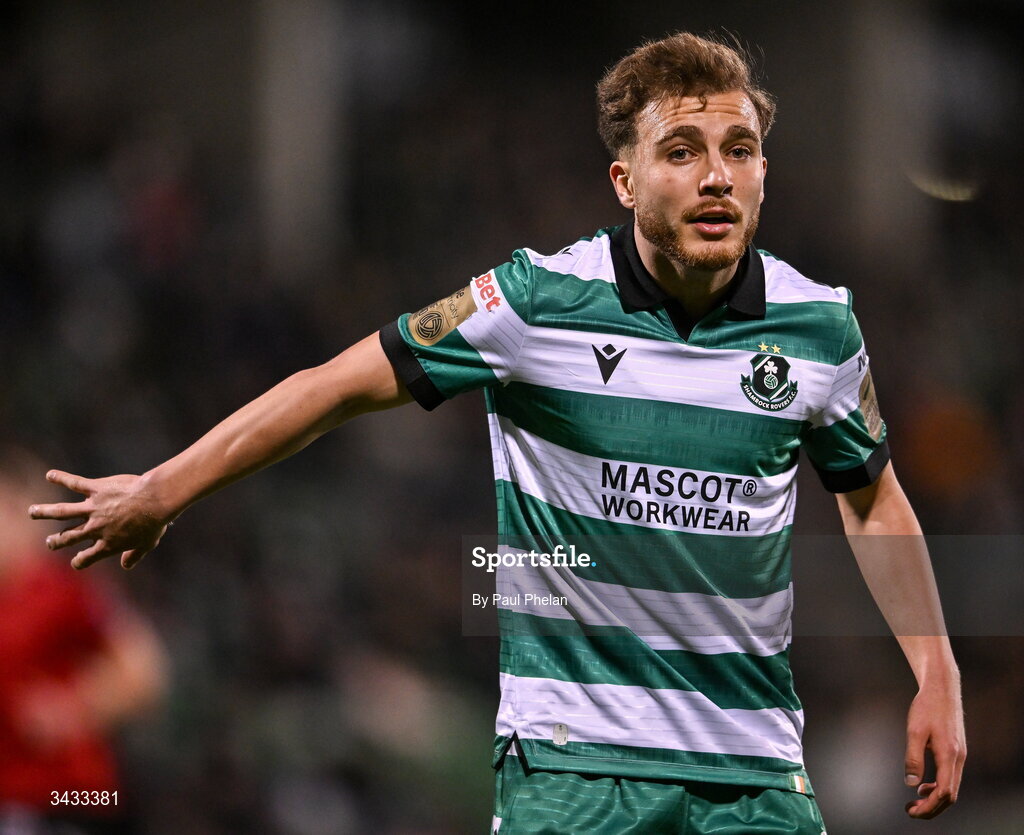 17 April 2026; Naj Razi of Shamrock Rovers during the SSE Airtricity Men's Premier Division match between Shamrock Rovers and Bohemians at Tallaght Stadium in Dublin. Photo by Paul Phelan/Sportsfile
