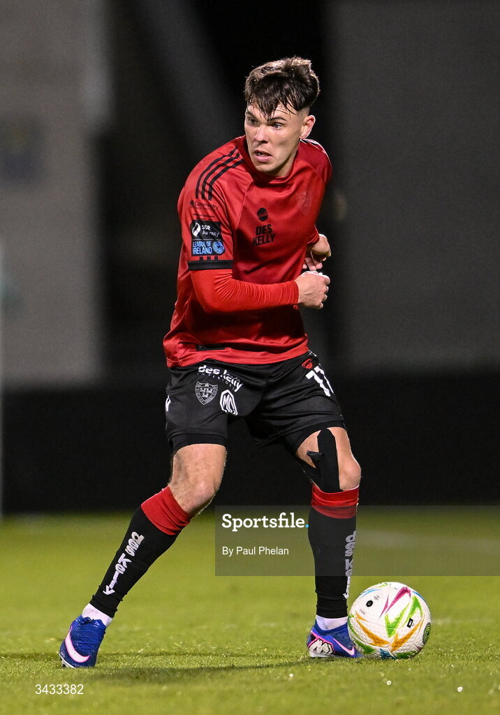 17 April 2026; Dayle Rooney of Bohemians during the SSE Airtricity Men's Premier Division match between Shamrock Rovers and Bohemians at Tallaght Stadium in Dublin. Photo by Paul Phelan/Sportsfile