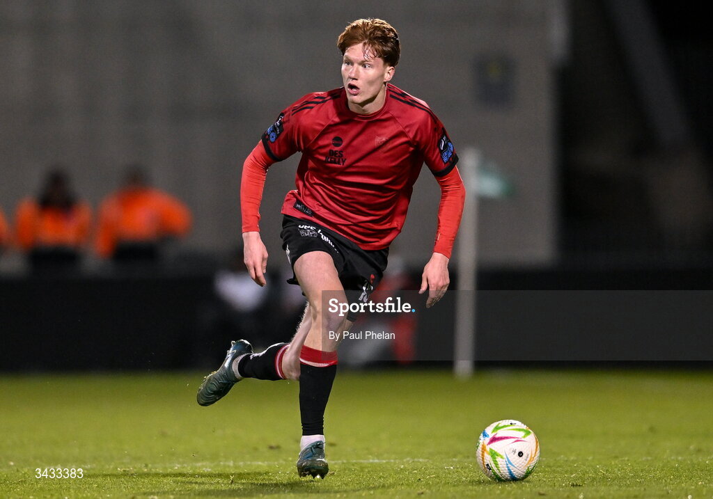 17 April 2026; Senan Mullen of Bohemians during the SSE Airtricity Men's Premier Division match between Shamrock Rovers and Bohemians at Tallaght Stadium in Dublin. Photo by Paul Phelan/Sportsfile