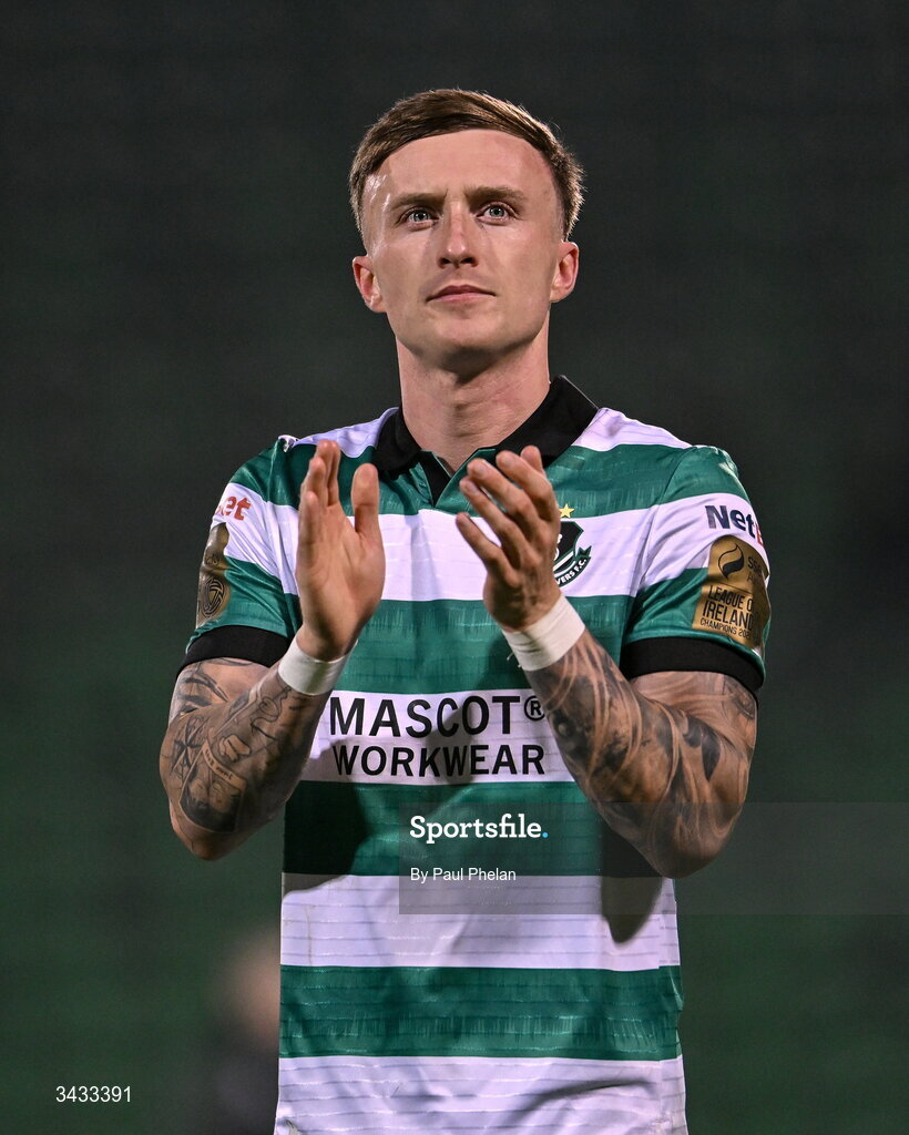 17 April 2026; Danny Grant of Shamrock Rovers after the SSE Airtricity Men's Premier Division match between Shamrock Rovers and Bohemians at Tallaght Stadium in Dublin. Photo by Paul Phelan/Sportsfile
