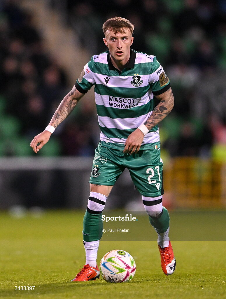 17 April 2026; Danny Grant of Shamrock Rovers during the SSE Airtricity Men's Premier Division match between Shamrock Rovers and Bohemians at Tallaght Stadium in Dublin. Photo by Paul Phelan/Sportsfile