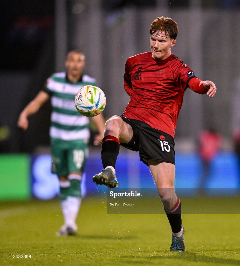 17 April 2026; Senan Mullen of Bohemians during the SSE Airtricity Men's Premier Division match between Shamrock Rovers and Bohemians at Tallaght Stadium in Dublin. Photo by Paul Phelan/Sportsfile