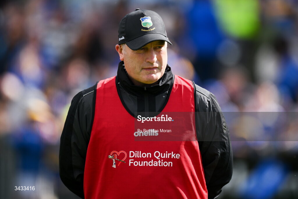 19 April 2026; Tipperary manager Liam Cahill before the Munster GAA Senior Hurling Championship Round 1 match between Tipperary and Cork at FBD Semple Stadium in Thurles, Tipperary. Photo by Brendan Moran/Sportsfile