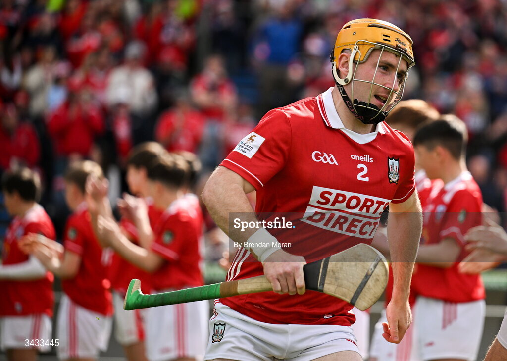 19 April 2026; Niall O'Leary of Cork runs onto the pitch before the Munster GAA Senior Hurling Championship Round 1 match between Tipperary and Cork at FBD Semple Stadium in Thurles, Tipperary. Photo by Brendan Moran/Sportsfile