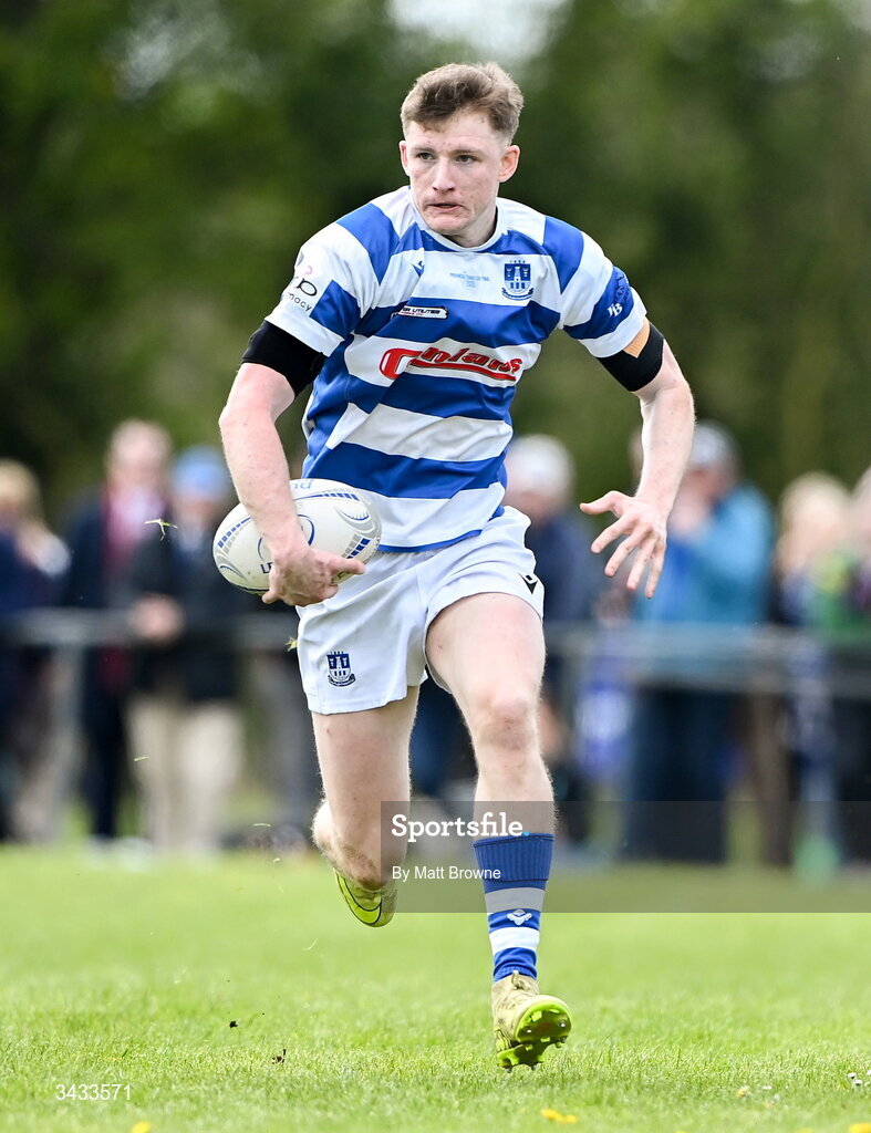 19 April 2026; Ciaran Fennessy of Athy RFC during the Bank of Ireland Provincial Towns Cup Final match between Athy RFC and Tullow RFC at Edenderry RFC in Edenderry, Offaly. Photo by Matt Browne/Sportsfile