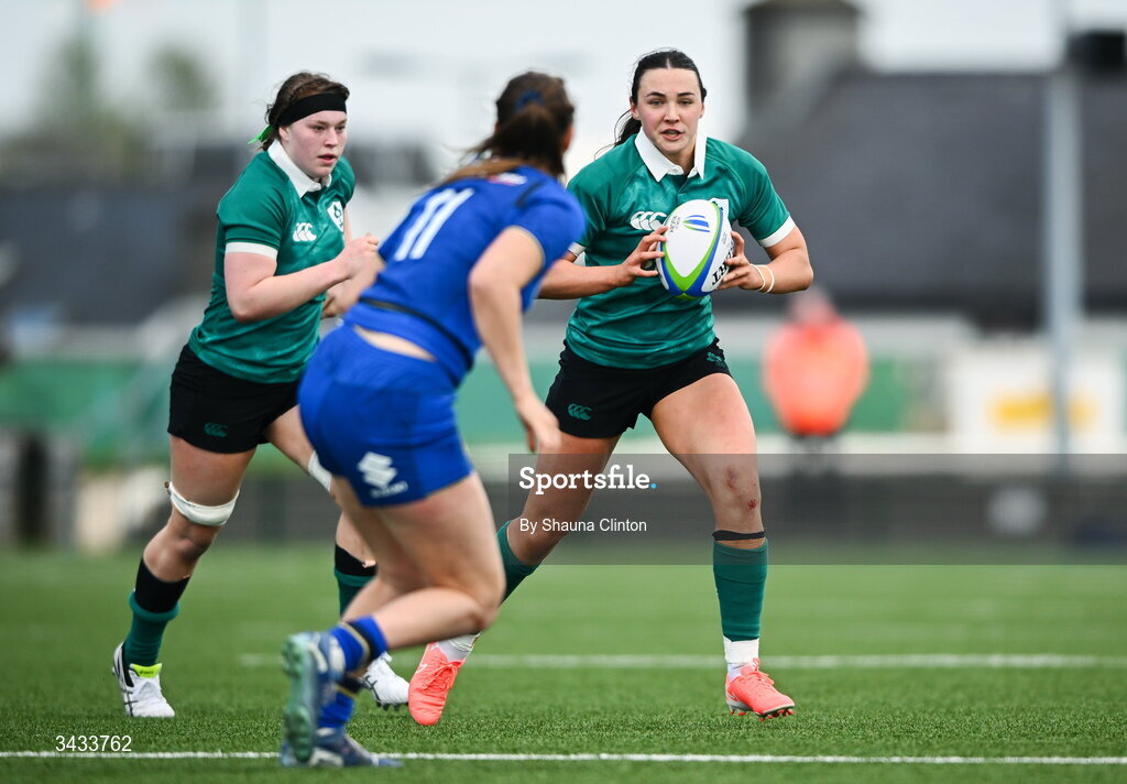 18 April 2026; Niamh Murphy of Ireland during the Women's U21 Six Nations Series match between Ireland and Italy at Dexcom Stadium in Galway. Photo by Shauna Clinton/Sportsfile