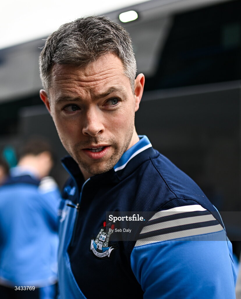 19 April 2026; Dublin selector Dean Rock before the Leinster GAA Football Senior Championship quarter-final match between Wicklow and Dublin at Echelon Park in Aughrim in Wicklow. Photo by Seb Daly/Sportsfile