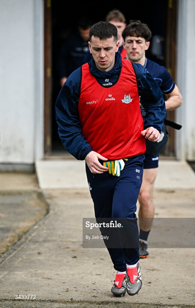 19 April 2026; Cormac Costello of Dublin before the Leinster GAA Football Senior Championship quarter-final match between Wicklow and Dublin at Echelon Park in Aughrim in Wicklow. Photo by Seb Daly/Sportsfile