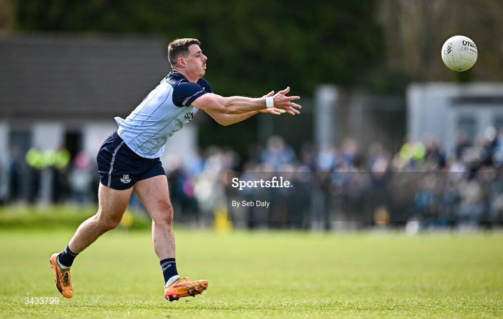 19 April 2026; Brian Howard of Dublin during the Leinster GAA Football Senior Championship quarter-final match between Wicklow and Dublin at Echelon Park in Aughrim in Wicklow. Photo by Seb Daly/Sportsfile