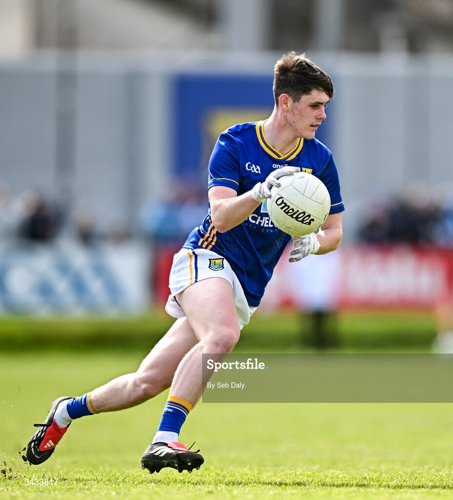 19 April 2026; Cian Deering of Wicklow during the Leinster GAA Football Senior Championship quarter-final match between Wicklow and Dublin at Echelon Park in Aughrim in Wicklow. Photo by Seb Daly/Sportsfile