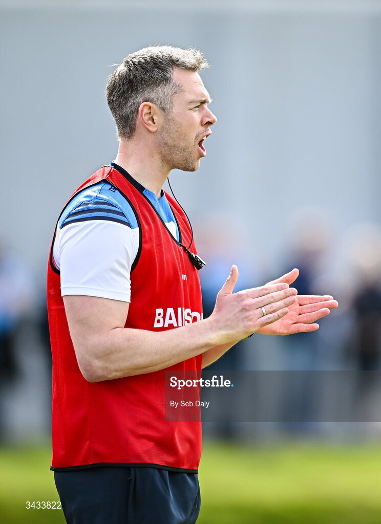 19 April 2026; Dublin selector Dean Rock during the Leinster GAA Football Senior Championship quarter-final match between Wicklow and Dublin at Echelon Park in Aughrim in Wicklow. Photo by Seb Daly/Sportsfile