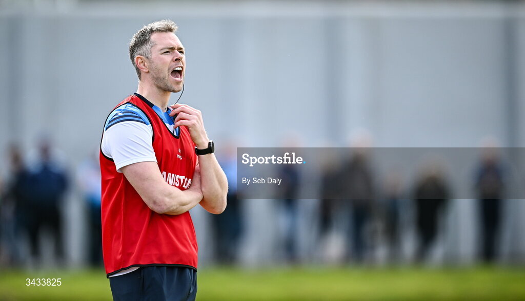 19 April 2026; Dublin selector Dean Rock during the Leinster GAA Football Senior Championship quarter-final match between Wicklow and Dublin at Echelon Park in Aughrim in Wicklow. Photo by Seb Daly/Sportsfile