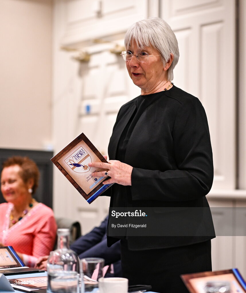 22 April 2026; Former Minister for Education and Youth of Ireland Mary Hanafin speaking during the 3rd National TY Short Story Competition award ceremony at Buswells Hotel in Dublin. Photo by David Fitzgerald/Sportsfile