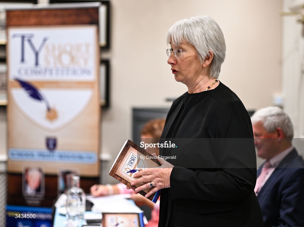 22 April 2026; Former Minister for Education and Youth of Ireland Mary Hanafin speaking during the 3rd National TY Short Story Competition award ceremony at Buswells Hotel in Dublin. Photo by David Fitzgerald/Sportsfile