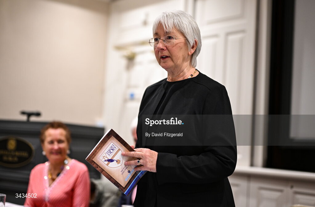 22 April 2026; Former Minister for Education and Youth of Ireland Mary Hanafin speaking during the 3rd National TY Short Story Competition award ceremony at Buswells Hotel in Dublin. Photo by David Fitzgerald/Sportsfile