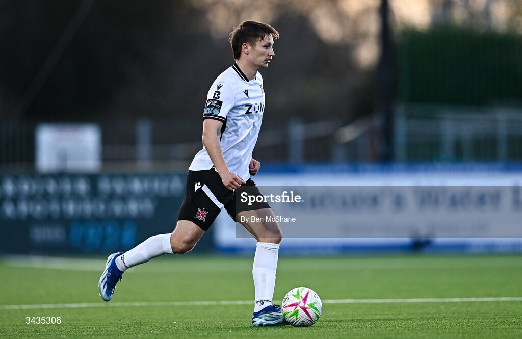 17 April 2026; John Ross Wilson of Dundalk during the SSE Airtricity Men's Premier Division match between Dundalk and Galway United at Oriel Park in Dundalk, Louth. Photo by Ben McShane/Sportsfile