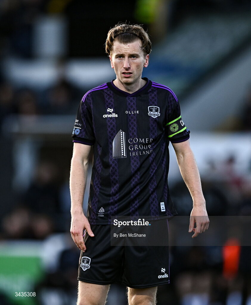 17 April 2026; David Hurley of Galway United during the SSE Airtricity Men's Premier Division match between Dundalk and Galway United at Oriel Park in Dundalk, Louth. Photo by Ben McShane/Sportsfile