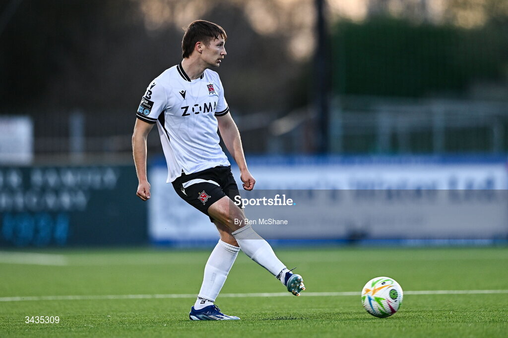 17 April 2026; John Ross Wilson of Dundalk during the SSE Airtricity Men's Premier Division match between Dundalk and Galway United at Oriel Park in Dundalk, Louth. Photo by Ben McShane/Sportsfile