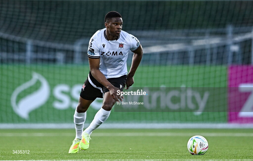 17 April 2026; Mayowa Animasahun of Dundalk during the SSE Airtricity Men's Premier Division match between Dundalk and Galway United at Oriel Park in Dundalk, Louth. Photo by Ben McShane/Sportsfile