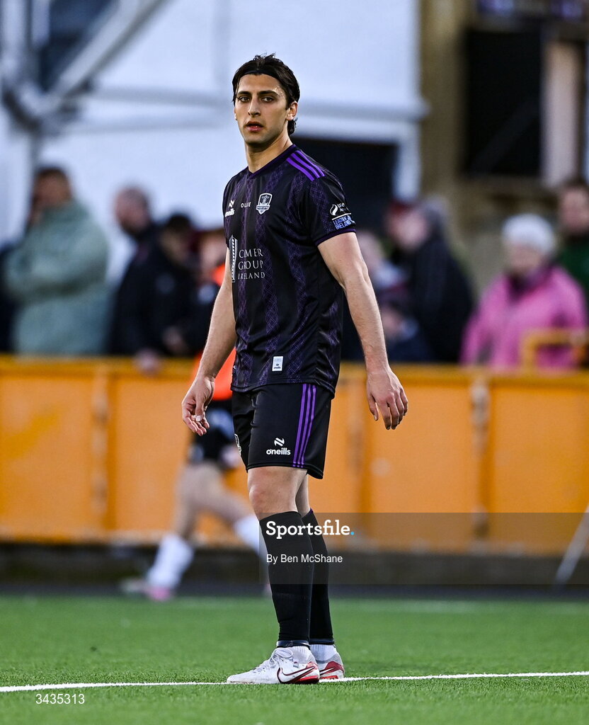 17 April 2026; Gianfranco Facchineri of Galway United during the SSE Airtricity Men's Premier Division match between Dundalk and Galway United at Oriel Park in Dundalk, Louth. Photo by Ben McShane/Sportsfile
