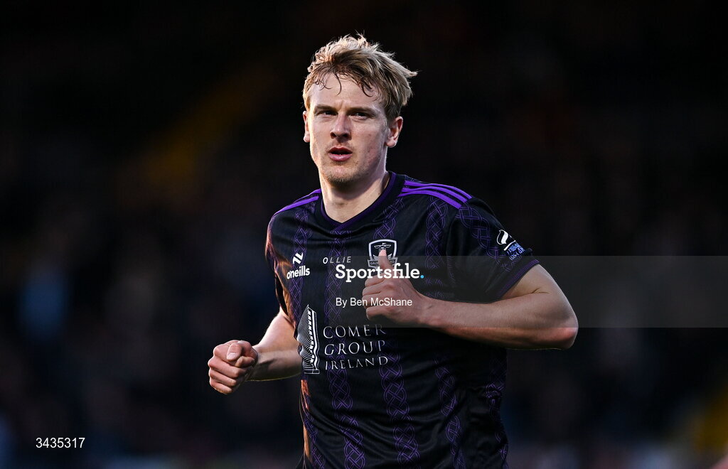 17 April 2026; Kris Twardek of Galway United during the SSE Airtricity Men's Premier Division match between Dundalk and Galway United at Oriel Park in Dundalk, Louth. Photo by Ben McShane/Sportsfile