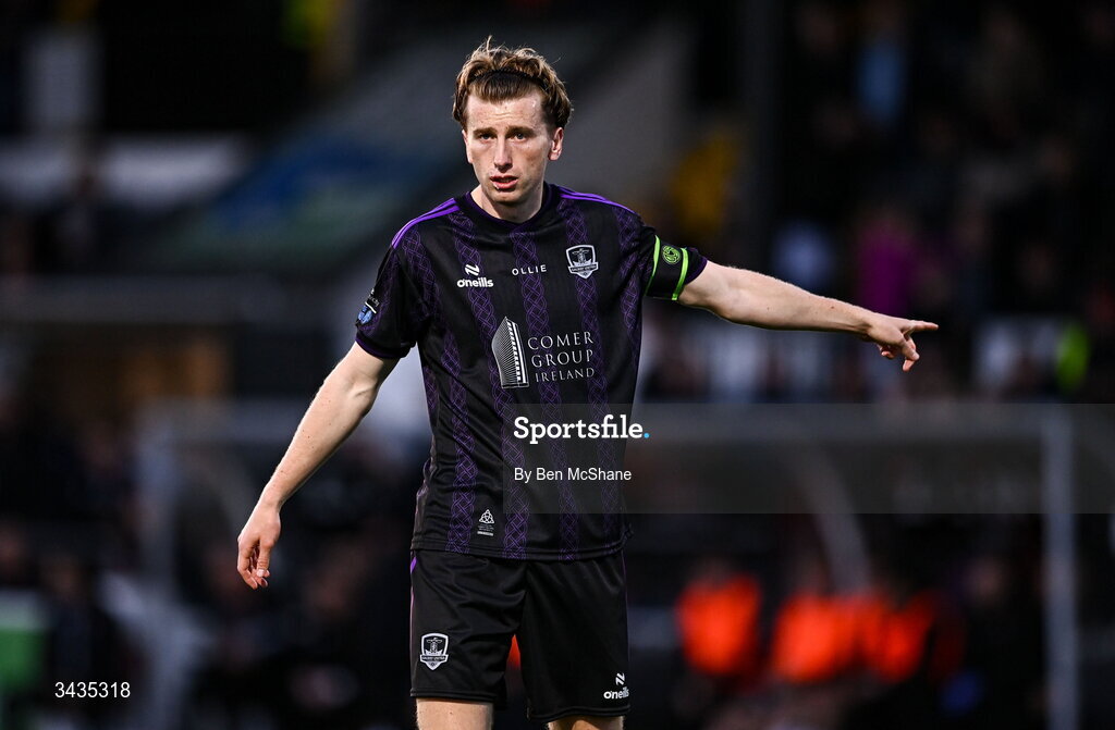 17 April 2026; David Hurley of Galway United during the SSE Airtricity Men's Premier Division match between Dundalk and Galway United at Oriel Park in Dundalk, Louth. Photo by Ben McShane/Sportsfile