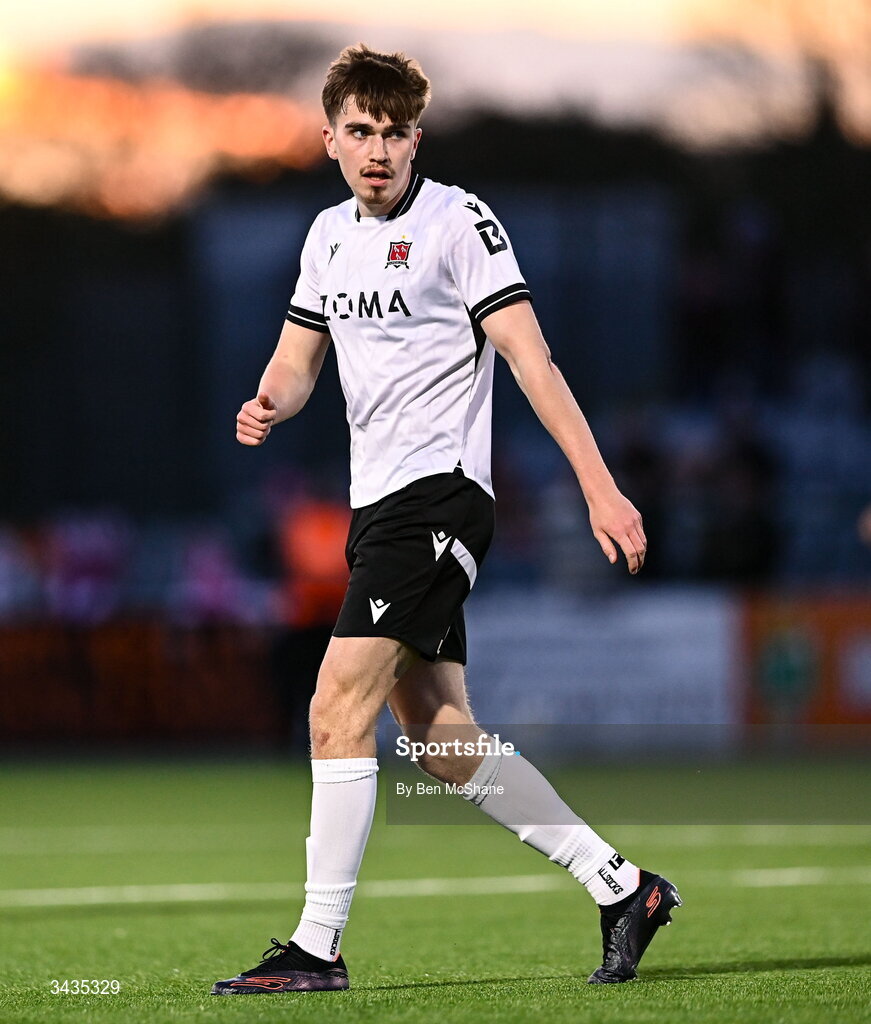 17 April 2026; Eoin Kenny of Dundalk during the SSE Airtricity Men's Premier Division match between Dundalk and Galway United at Oriel Park in Dundalk, Louth. Photo by Ben McShane/Sportsfile