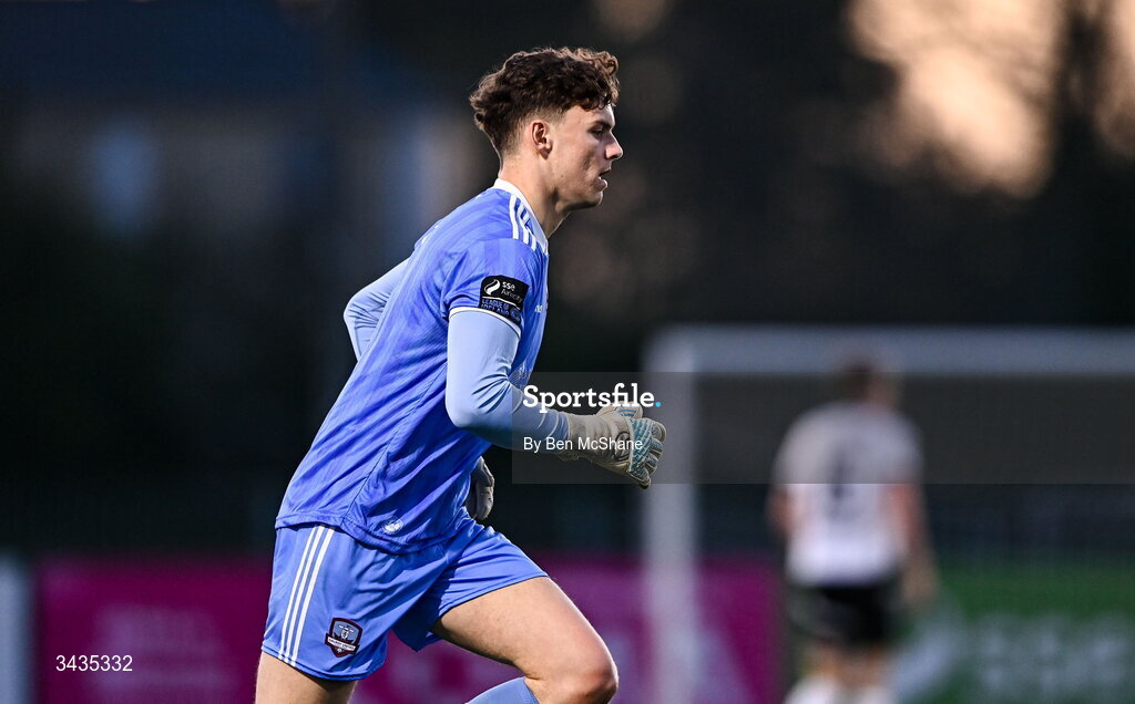 17 April 2026; Galway United goalkeeper Evan Watts during the SSE Airtricity Men's Premier Division match between Dundalk and Galway United at Oriel Park in Dundalk, Louth. Photo by Ben McShane/Sportsfile