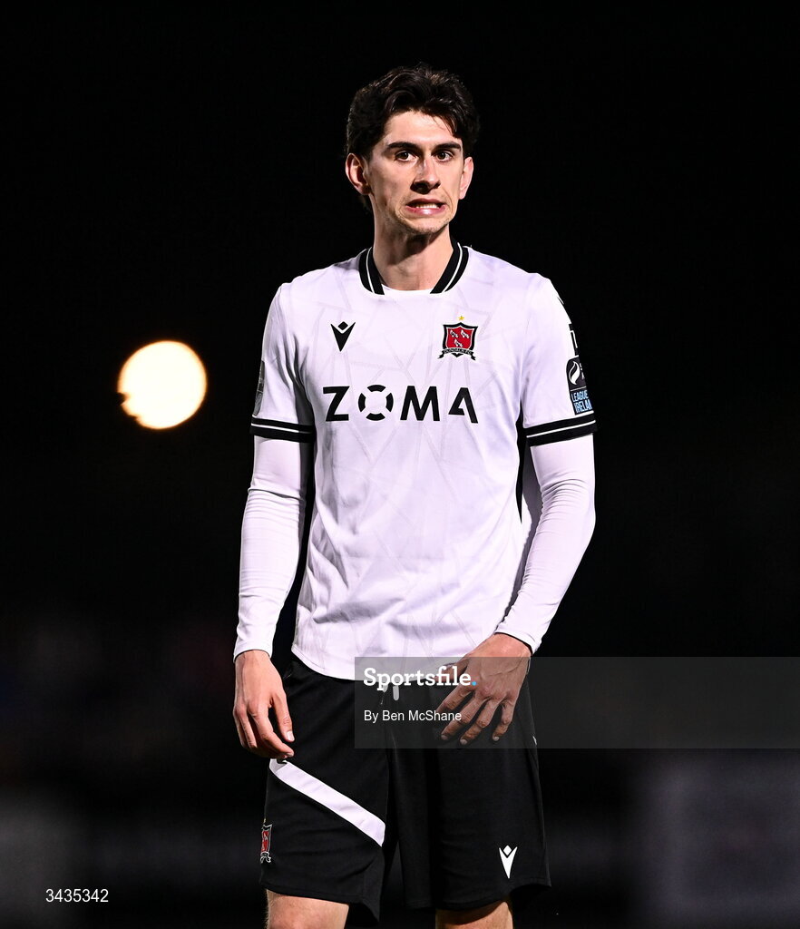 17 April 2026; Harry Groome of Dundalk during the SSE Airtricity Men's Premier Division match between Dundalk and Galway United at Oriel Park in Dundalk, Louth. Photo by Ben McShane/Sportsfile