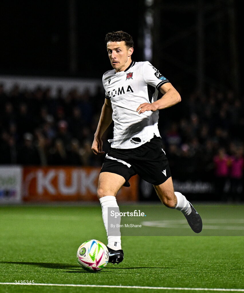 17 April 2026; Keith Buckley of Dundalk during the SSE Airtricity Men's Premier Division match between Dundalk and Galway United at Oriel Park in Dundalk, Louth. Photo by Ben McShane/Sportsfile