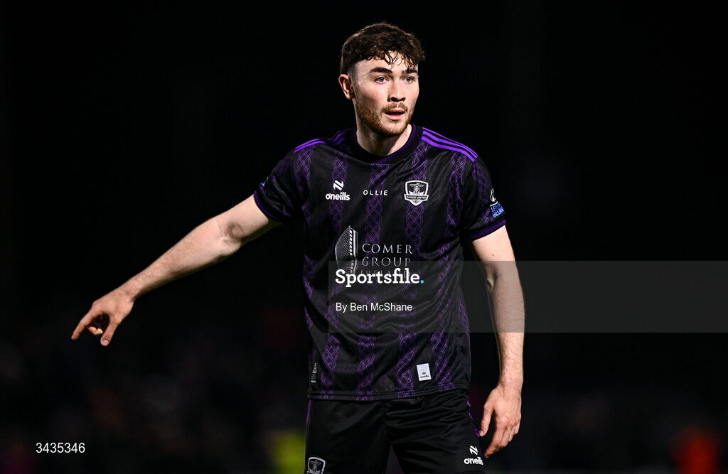 17 April 2026; Connor Barratt of Galway United during the SSE Airtricity Men's Premier Division match between Dundalk and Galway United at Oriel Park in Dundalk, Louth. Photo by Ben McShane/Sportsfile