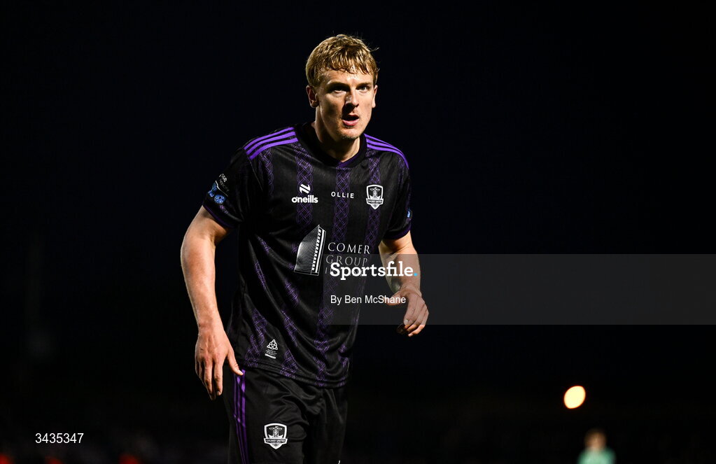 17 April 2026; Kris Twardek of Galway United during the SSE Airtricity Men's Premier Division match between Dundalk and Galway United at Oriel Park in Dundalk, Louth. Photo by Ben McShane/Sportsfile