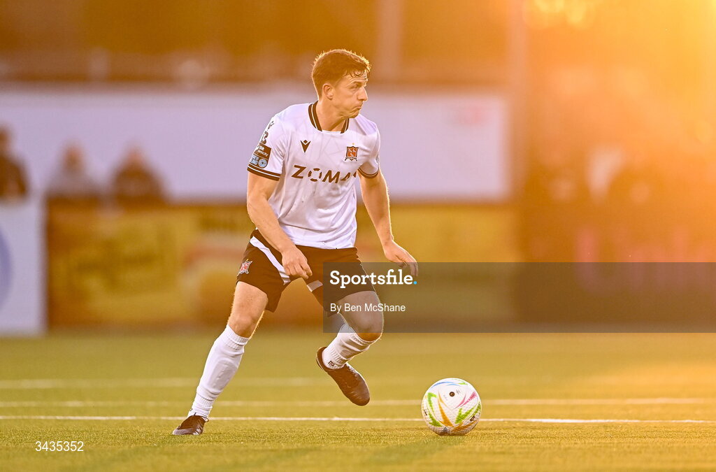 17 April 2026; Keith Buckley of Dundalk during the SSE Airtricity Men's Premier Division match between Dundalk and Galway United at Oriel Park in Dundalk, Louth. Photo by Ben McShane/Sportsfile