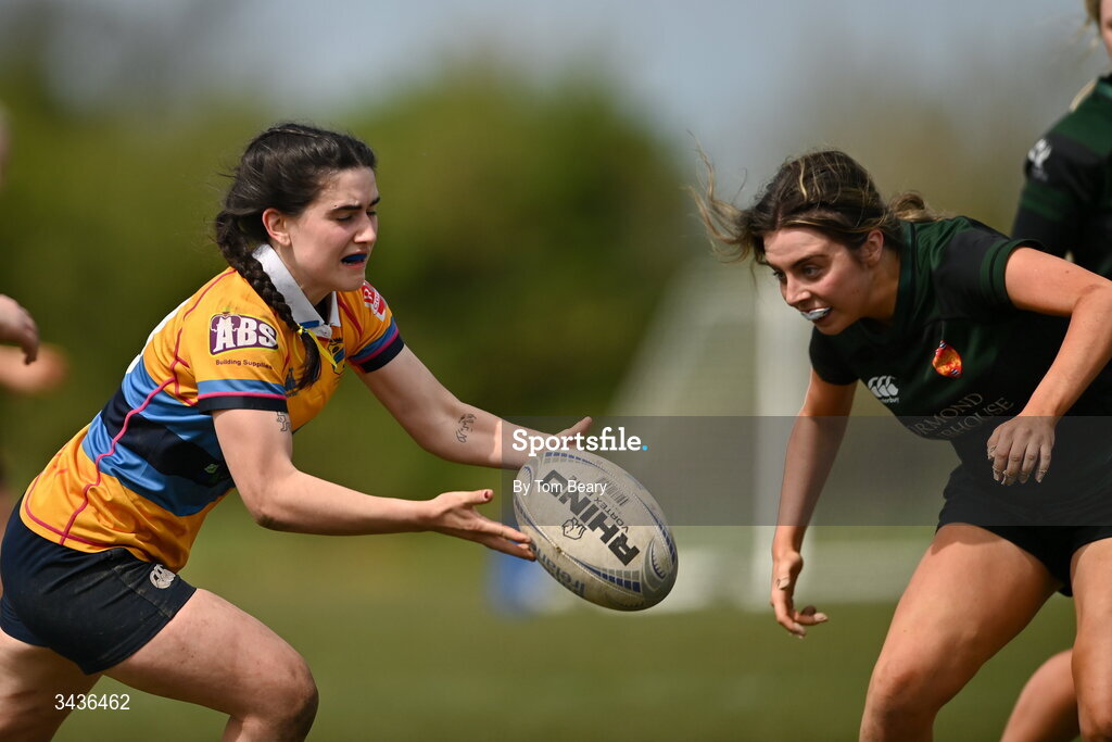 25 April 2026; Ellen King of Clondalkin RFC during the Leinster Rugby Women's Paul Cusack Plate final match between Birr RFC and Clondalkin RFC at Portlaoise RFC in Portlaoise, Laois. Photo by Tom Beary/Sportsfile