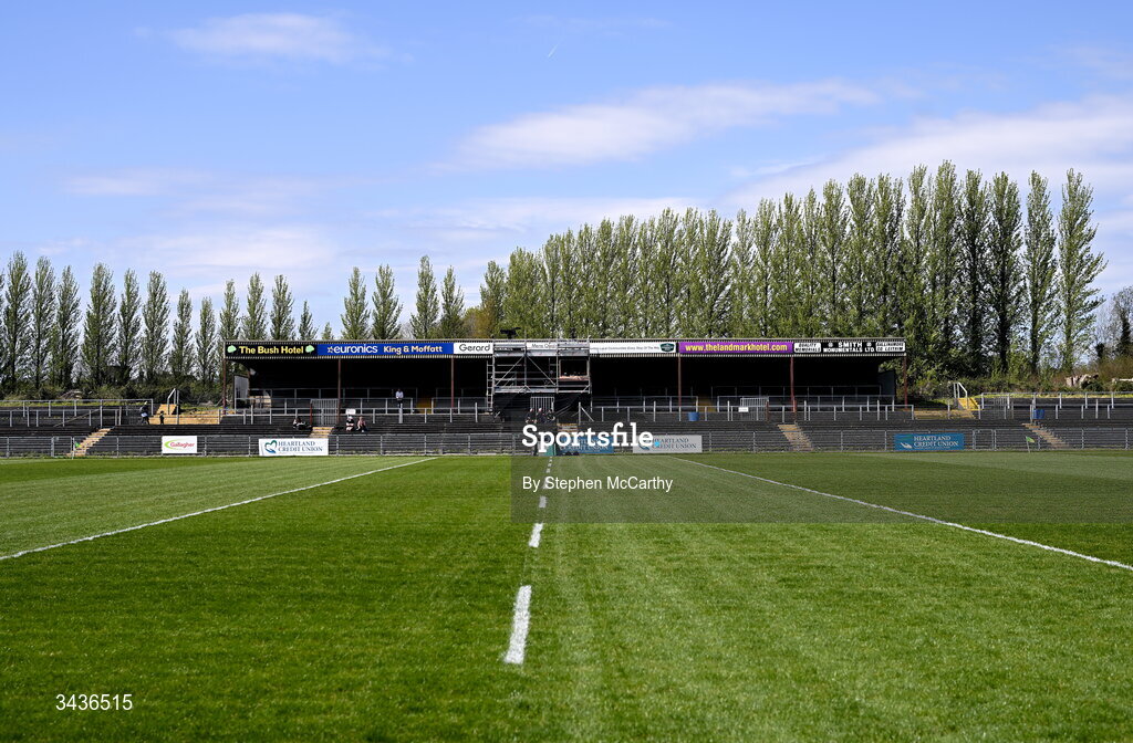 25 April 2026; A general view of Heartland Credit Union Páirc Seán Mac Diarmada before the Connacht GAA Football Senior Championship semi-final match between Leitrim and Galway at Heartland Credit Union Páirc Seán Mac Diarmada in Carrick-on-Shannon, Leitrim. Photo by Stephen McCarthy/Sportsfile