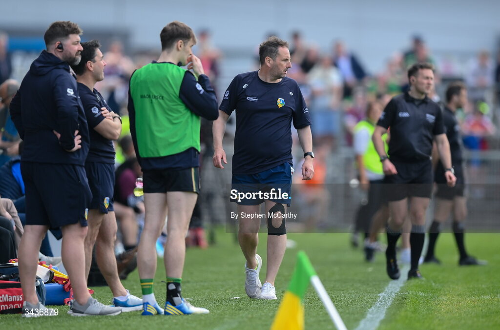 25 April 2026; Leitrim manager Steven Poacher during the Connacht GAA Football Senior Championship semi-final match between Leitrim and Galway at Heartland Credit Union Páirc Seán Mac Diarmada in Carrick-on-Shannon, Leitrim. Photo by Stephen McCarthy/Sportsfile