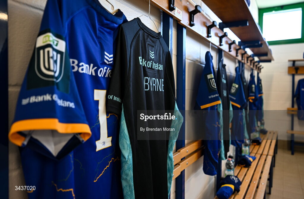 25 April 2026; The jersey of Ed Byrne in the Leinster dressingroom before the United Rugby Championship match between Benetton and Leinster at Stadio Monigo in Treviso, Italy. Photo by Brendan Moran/Sportsfile