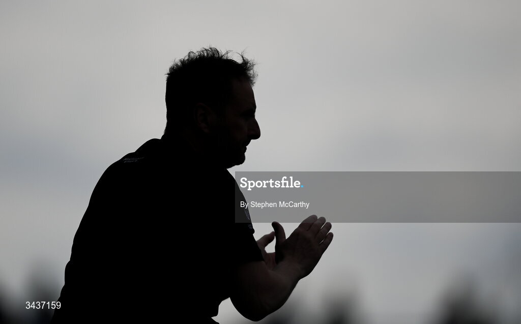 25 April 2026; Leitrim manager Steven Poacher during the Connacht GAA Football Senior Championship semi-final match between Leitrim and Galway at Heartland Credit Union Páirc Seán Mac Diarmada in Carrick-on-Shannon, Leitrim. Photo by Stephen McCarthy/Sportsfile
