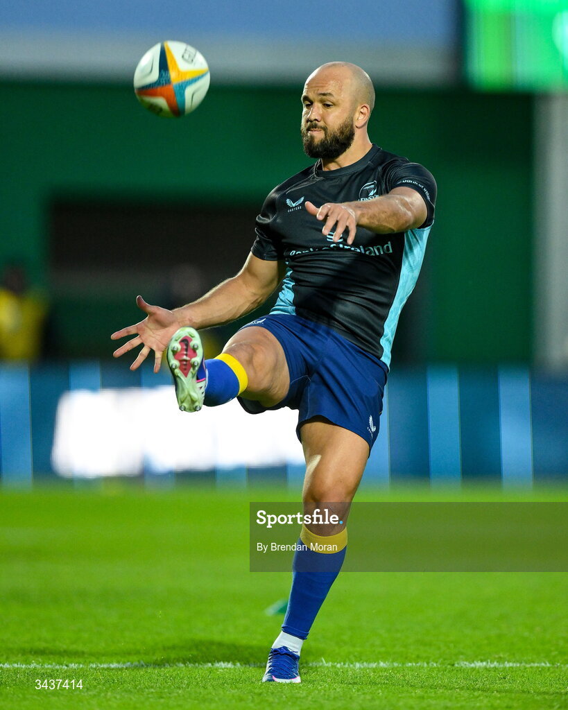 25 April 2026; Jamison Gibson-Park of Leinster warms up before the United Rugby Championship match between Benetton and Leinster at Stadio Monigo in Treviso, Italy. Photo by Brendan Moran/Sportsfile