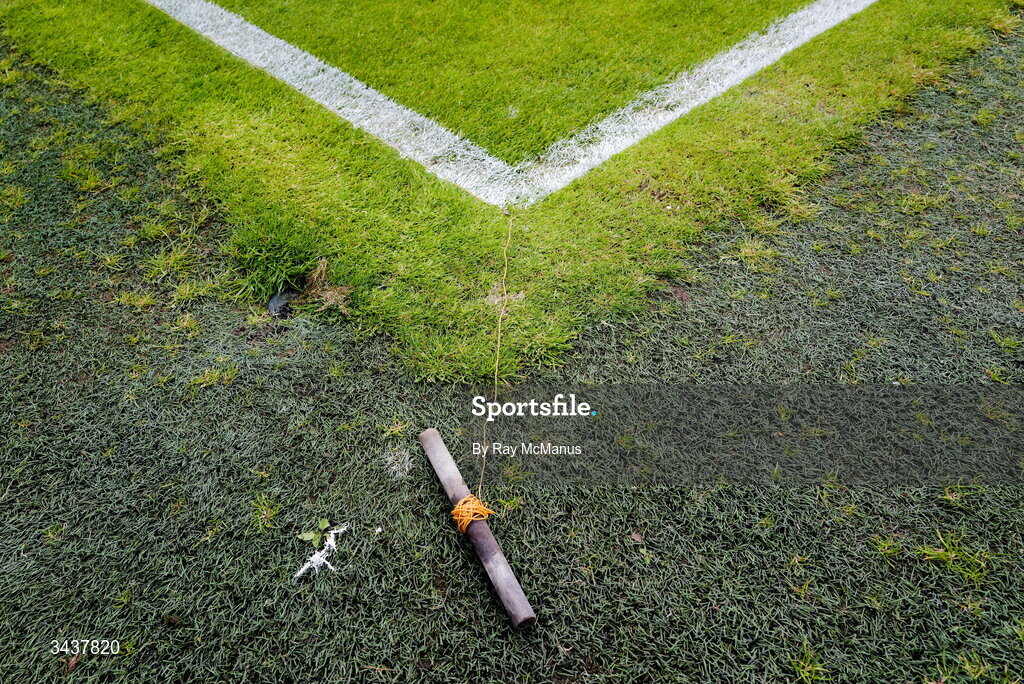26 April 2026; A reel of string to assist in making a straight sideline lies on the grass before the Munster GAA Senior Hurling Championship Round 2 match between Cork and Limerick at SuperValu Páirc Uí Chaoimh in Cork. Photo by Ray McManus/Sportsfile