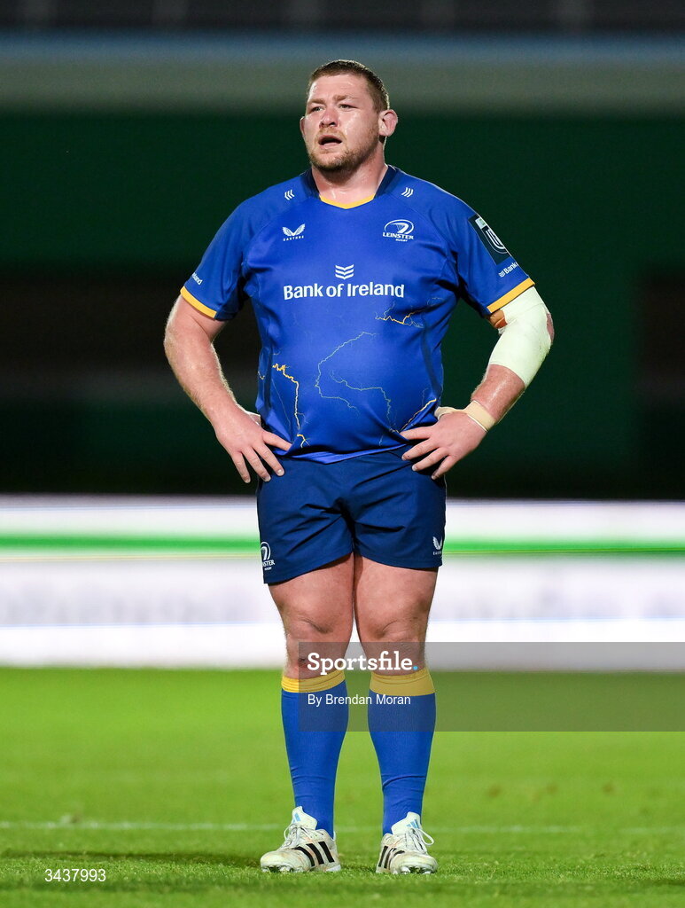 25 April 2026; Tadhg Furlong of Leinster during the United Rugby Championship match between Benetton and Leinster at Stadio Monigo in Treviso, Italy. Photo by Brendan Moran/Sportsfile