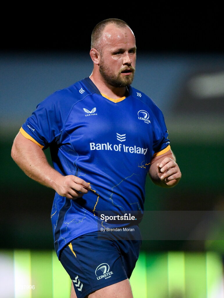 25 April 2026; Ed Byrne of Leinster during the United Rugby Championship match between Benetton and Leinster at Stadio Monigo in Treviso, Italy. Photo by Brendan Moran/Sportsfile