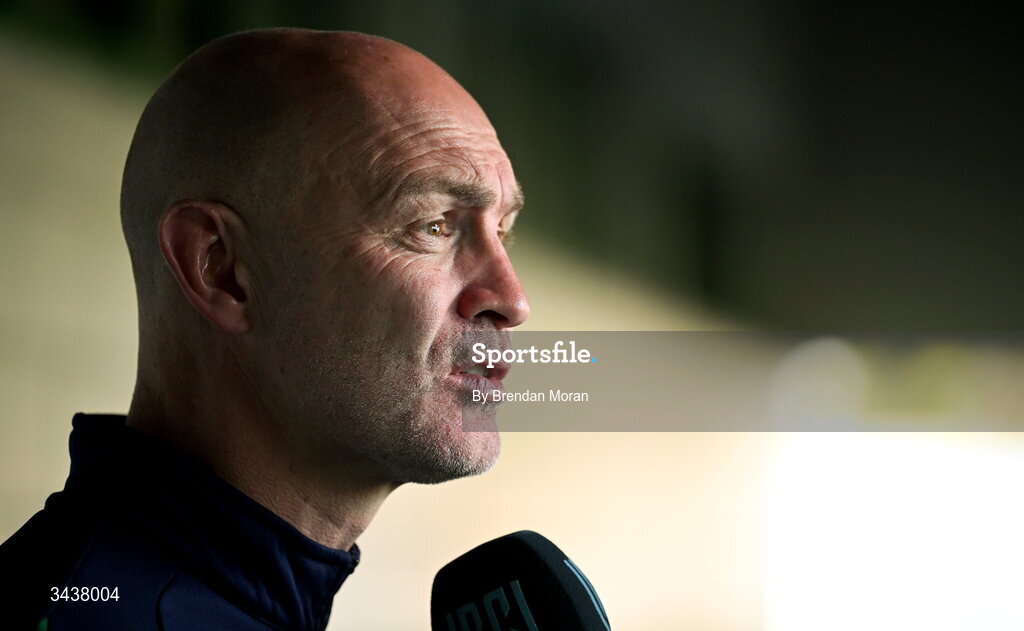25 April 2026; Benetton head coach Calum MacRae before the United Rugby Championship match between Benetton and Leinster at Stadio Monigo in Treviso, Italy. Photo by Brendan Moran/Sportsfile