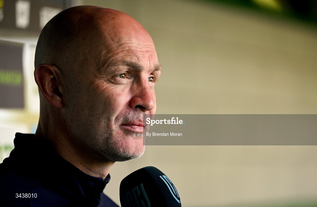 25 April 2026; Benetton head coach Calum MacRae before the United Rugby Championship match between Benetton and Leinster at Stadio Monigo in Treviso, Italy. Photo by Brendan Moran/Sportsfile