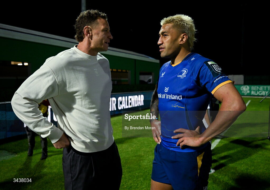 25 April 2026; Rieko Ioane of Leinster after the United Rugby Championship match between Benetton and Leinster at Stadio Monigo in Treviso, Italy. Photo by Brendan Moran/Sportsfile